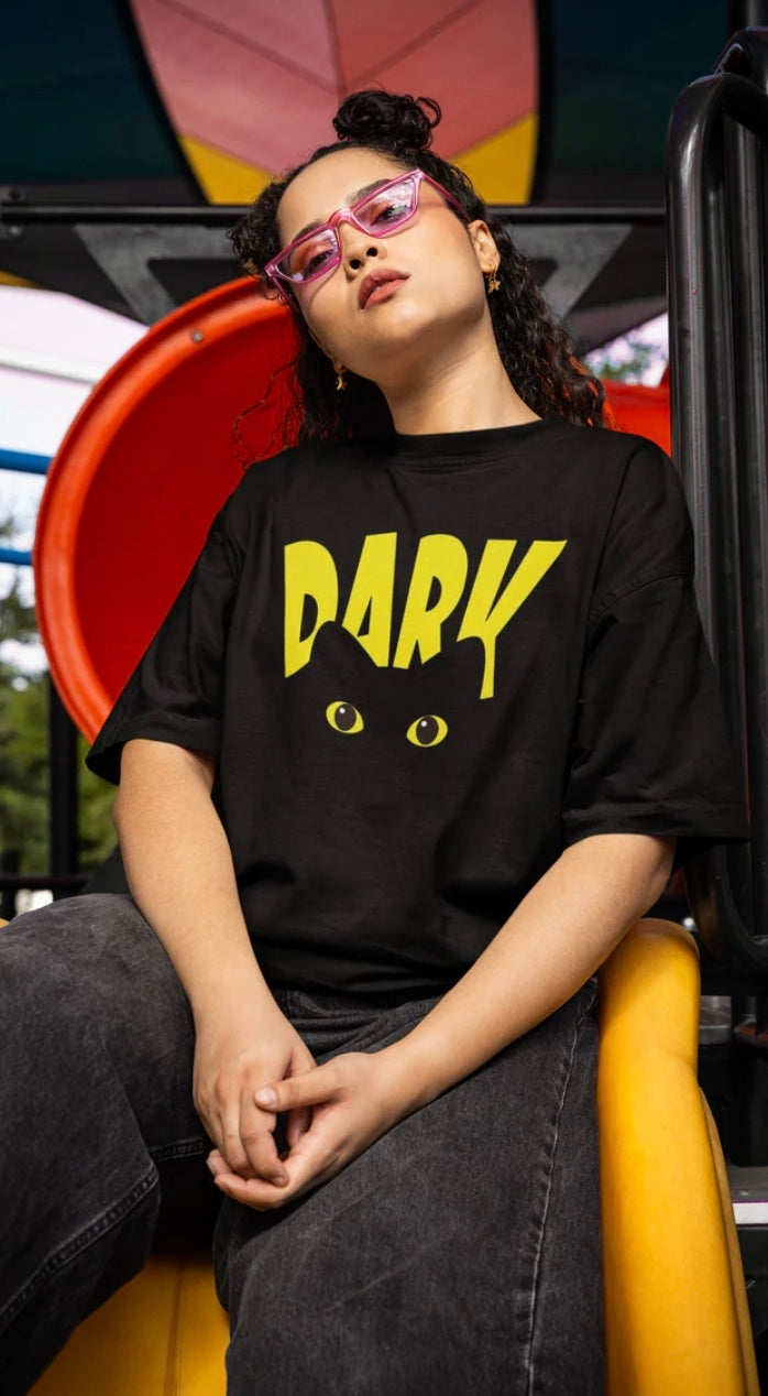DARK Cat oversized tshirt